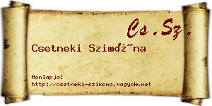 Csetneki Szimóna névjegykártya